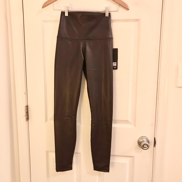 Dark Cherry Leatherette Leggings - Picture 8 of 9